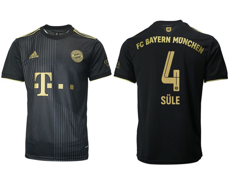 Men 2021-2022 Club Bayern Munich away aaa version black #4 Adidas Soccer Jersey